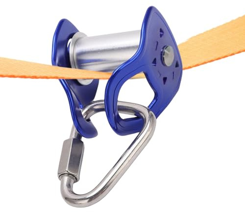 Slack-Line-Umlenkrolle – Hochleistungs-Schnellaufbauwagen, Seil-Karabiner-Mechanismus, Schieber | Outdoor-Spielgeräte, Hinterhof-Hindernisparcours, Fitness-Kletterausrüstung, Kinder ab 5 Jah