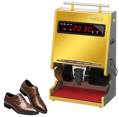 Electric Shoe Polisher Machine, Automatic Shoe Shine with Time Display, Dual Brush for Hands-Free Leather Shoe Cleaning and Polishing
