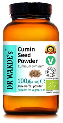 DR WAKDE'S Organic Cumin Seed Powder (Jeera | Cuminum cyminum) - 100g (3.5oz) | Pure, Raw & Dried Powder | Ayurvedic Herb | Vegan |