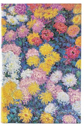 Monet’s Chrysanthemums Midi Lined Hardback Journal (Elastic Band Closure)