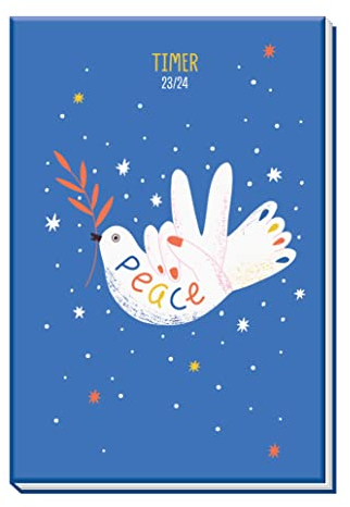 Trötsch Schülerkalender Specials mit Wattierung Peace 23/24: Schulplaner Hausaufgabenheft Timer Terminkalender