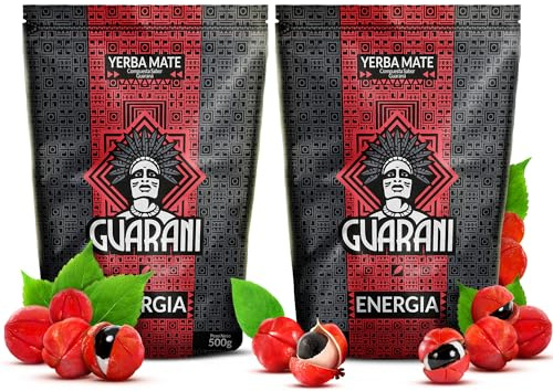Guarani Energia 1kg (2 x 500g) - Yerba mate de Paraguay, Yerba mate avec à la guarana