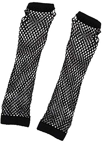 Lange Netz Handschuhe Punk Rave Damen Goth Hen Night Party Bride to Be Schwarz Fingerless Brautspitze Handschuhe Netz Handschuhe 1 Paar