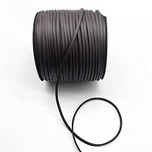 WEDSA 5 Yards 3mm Flache Faux Wildleder Geflochtene Kordel Gürtel Leder Korean Samt Leder Handgemachte Perlen Armband Schmuck Machen Seil-P18
