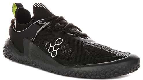 Vivobarefoot Motus Strength - Scarpe da Allenamento da Uomo, in Rete Traspirante, Tacco Piatto, con Lacci, Grigio Ossidiana, 8 Wide