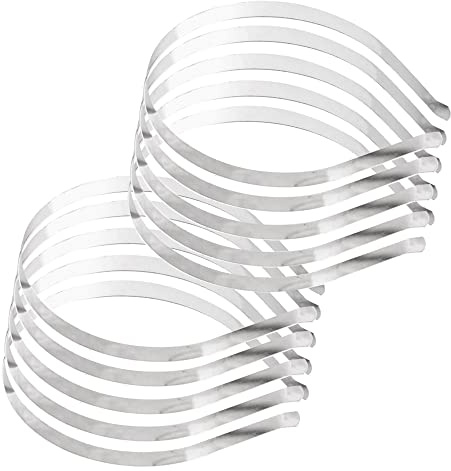 Csrnto Lot de 10 serre-têtes argentés - Pour homme et femme - Accessoires de bricolage - Serre-tête de mariée