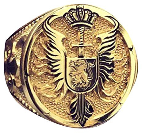 PikaLF Anello di leone per gli uomini, anello di testa di leone vichingo norreno, anello di corona di leone d'oro, anello di ala scudo di spada gotica, anello con sigillo di leone hip-hop (20)