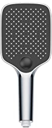Handbrause HB152E eckig - Anti-Kalk - Farbe wählbar - 3 Strahlarten, Farbe:Chrom/Schwarz matt