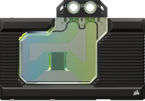 Corsair Hydro X Series XG7 RGB 3090 Ti Founders Edition Waterblock pour Carte Graphique - pour NVIDIA GeForce RTX 3090 Ti FE (Construction de La Plaque Froide en Cuivre Nickelé) Noir