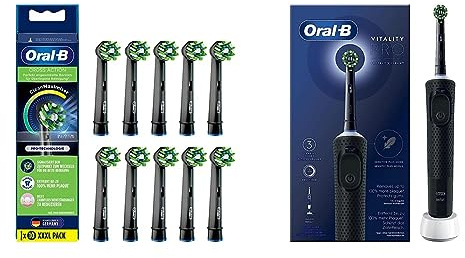 Oral-B CrossAction Aufsteckbürsten für elektrische Zahnbürste, 10 Stück & Vitality Pro Elektrische Zahnbürste/Electric Toothbrush