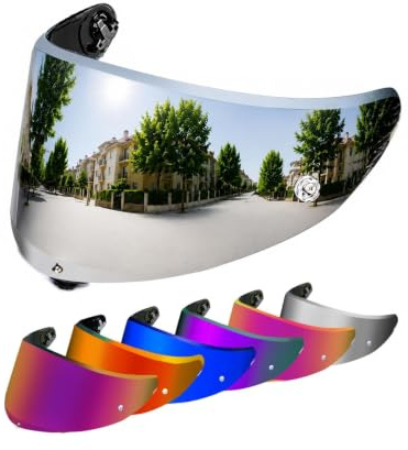 PSLER Hjälmvisir för K6 K6s, hjälm ansiktssköld tonad visir motorcykel hjälm tillbehör ersättning för K6 K6 (silver-spegel)