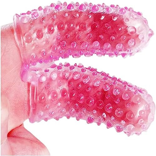 COOFINE Finger Sleeves Vibrator Accessories, G-Spot Clitoral Stimulator Finger Sleeve Soft Silicone Sex Toy Stimulation for Women Vaginal Anal Sex for Couples (Pink)