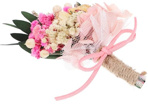 PRETYZOOM Elegante Künstliche Blumen Corsage mit Getrockneten Hortensien Polyester und Baumwollfaden Gestaltete Bräutigam Dekoration für Verlobungen und Feiern