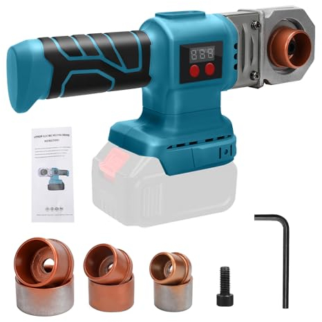 Kunststoff Schweißgerät, Muffenschweißgerät Kompatibel mit Makita Batterie, 0-450°C Einstellbar Stumpfschweißgerät mit Digitalanzeige(Akku Nicht Enthalten)