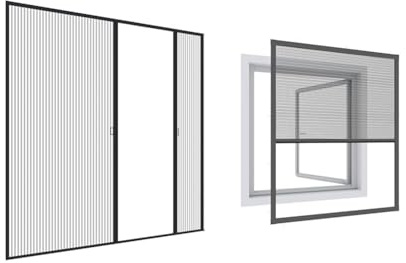 Windhager Insektenschutz Plissee-Tür Expert Fliegengitter Alurahmen für Türen & Expert Plissee Fenster Ultra Flat, Insektenschutz für Fenster