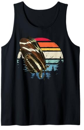 Retro Zebra Longwing Butterfly Shirt Animal Insect Butterfly Tank Top