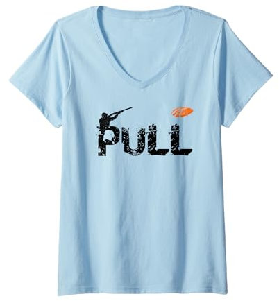 Damen Tontaubenschießen game Tontauben Sportschützen T-Shirt mit V-Ausschnitt