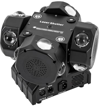 Discolicht Partylicht,Beweglicher Kopf Licht Rotierende Strobe Lichter BüHnenbeleuchtung Dj Party Dmx512 360° Drehen,Für Hochzeiten, Geburtstagsfeiern, Bankette, Bars