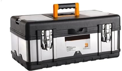 CQJJXKYC Organisateur Outils Organizer Tool Valise en Acier Inoxydable Boîte de Rangement multifonctionnelle pour Outils Boîte de Rangement Portable en métal Boîte à Outils(20 inches)