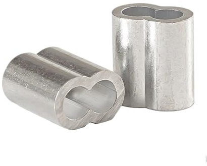 JCUIyon Manguito de conexión de Cable de Acero con Manguito Fijo de Aluminio, Cabeza de Clip de Aluminio Ovalada, Junta Circular(4.0mm)