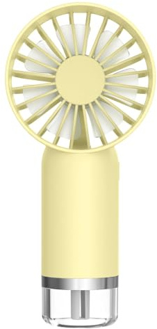 KaleidoBazar 2 in 1 Handheld Misting Fan, Rechargeable Battery Operated, Portable 3 Speeds & 40ml Personal Face Humidifier & Moisturize Spray Fan With Patent for Travel Camping Outdoor (Yellow)