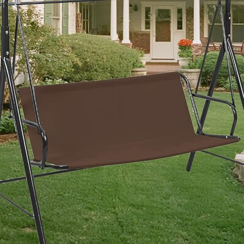 Swing Seat Replacement Cover for 2/3 Seater Outdoor Patio Swing 600D Thicken Oxford Porch Swing Cover Replacement Garden Rocking Chair Cushions Covers (Coffee, 45.2x18.9 x18.9 inches)