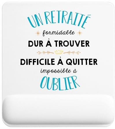 Planetee Tapis de Souris Un retraité Impossible à Oublier | Accessoire Bureau Ergonomique - Idéal pour Anniversaire, Collègue, Secret Santa Noël, Fête des Pères et Fête des Mères