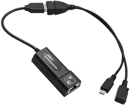 Enwye Adattatore Ethernet LAN ad alta velocità con cavo USB OTG per lettori multimediali in streaming – Connessione Internet cablata stabile fino a 100 Mbps (nero)