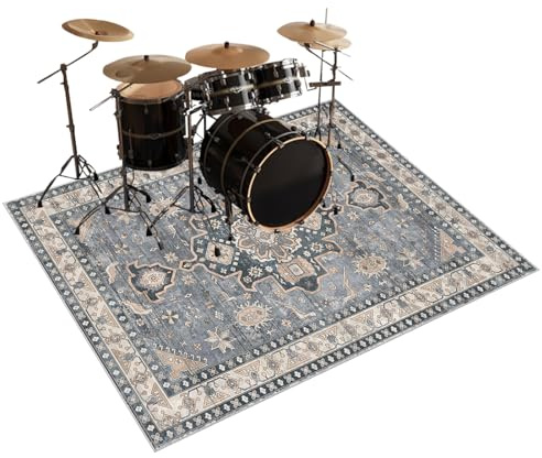Drum Carpet Drum Rug Drum Mat Soundproof Blanket For Bass Drum Snare Jazz Drum Kit Shock Electronic Drum Thickened Drum Carpet Professional Non-Slip Rugs Musical Instrument Mat Drum Rugs 140 x 120 cm