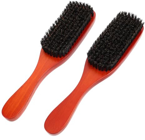 IMIKEYA 2stücke Wildschweinborstenbürste mit Holzgriff Bürste für Lockiges Haar Entwirrungsbürste Reiseaccessoire Haarbürste für Damen und Herren Borstenbürste für Pflege und Glättung Bart