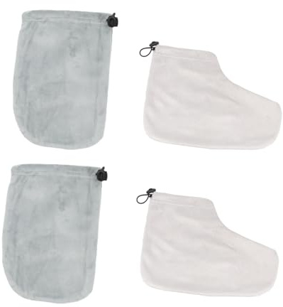 CALLARON Paraffin Handschuhe Satz aus Baumwolle und Plüsch zur Wärmeerhaltung und Maximaler Feuchtigkeitsaufnahme für Spa und Heimanwendung mit 2 Paaren Handschuhen und Zufällige Farbe