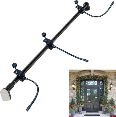 Garland Hanger for Front Door Adjustable Fits 30- 80 Doors Heavy-Duty Christmas Halloween Holiday Decoration Holder for Wreaths Lights Garland No Screws, Drilling, Glue-Damage-Free