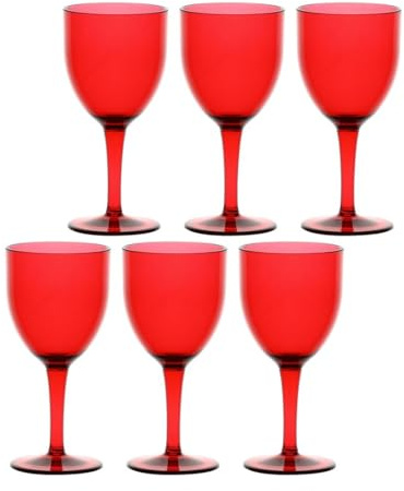 Rose e Tulipani set 6 bicchieri vino Fiaba in policarbonato rosso