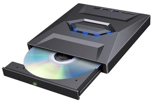 Dcaknri USB 3.0 portatile e tipo C 2 interfacce DVD esterni drive veloce trasferimento dati masterizzatore per PC e laptop Bluray Reader