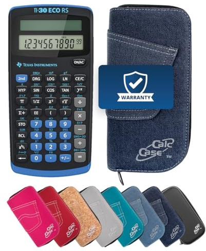 TI-30 ECO RS Schulrechner mit Schutztasche (Dunkelblau)