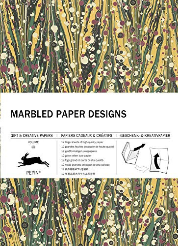 Marbled Paper Designs: Gift & Creative Paper Book, Volume 102