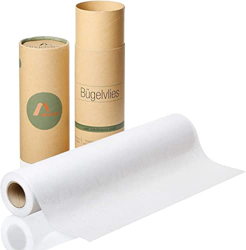 Amazy Bügelvlies für leichte Stoffe (Weiß | 25 g/m2) - Bügelvlies zum Verstärken von Kleidung, Decken und Taschen, für Applikationen und Patchwork (9 x 0,4 m)