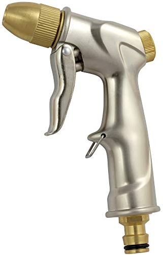 Gartenspritze für Gartenschlauch aus massivem Aluminium mit Einstellfunktion und Feststellfunktion
