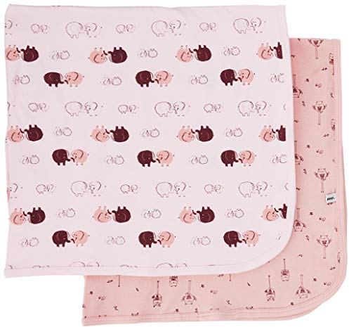 PIPPI Unisex Baby 2er Pack Decke für Wickeln, Spielen und Schutz geeignet Badebekleidungsset, Mehrfarbig (Silver Rosa 501), (Herstellergröße:70X70)