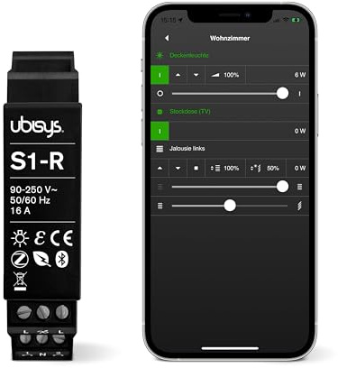 ubisys Schaltaktor S1-R (Series 2) Zigbee/Bluetooth | Schaltet bis zu 16A | Zigbee Direct Device | Auch ohne Gateway steuerbar | Für eine intelligente Beleuchtung in Ihrem Smart Home