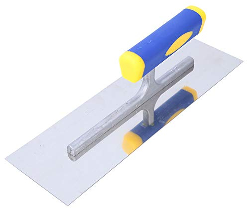 Handheld Professional Stainless Steel Plastering Trowel, Skimming Trowel for Tile Flooring and Grout Float, Tiling Tool with Ergonomic Handle 300mm