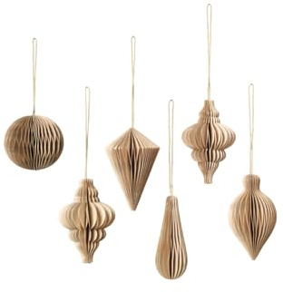 Broste Copenhagen Christmas Mix Papierhänger Natural Brown Set6