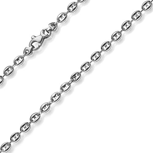 3,5mm Armband Bohnenkette Schiffsankerkette aus 585 Gold Weißgold 19cm