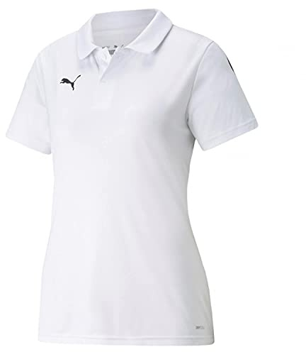 PUMA Damen Teamliga Sideline Polo W Shirt, Puma White-puma Black, L EU
