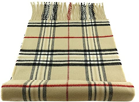 TigerTie - feiner Designer Schal kariert gemustert - Stoff Cashmink - made in Germany