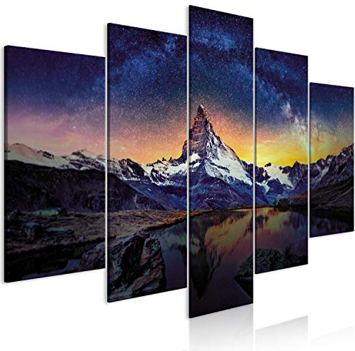 B&D XXL - Akustikbild 225x112 cm Bilder mit Akustikschaumstoff Hochleistungsschallabsorber Schallschutz Leinwandbild XXL 5 tlg Wandbild c-A-0177-b-m