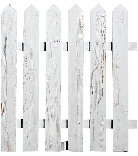 Deco Woerner Zaun Deko-Zaun Aufsteller Deko-Gartenzaun Zaunlatten Holzzaun weiß Vintage 65x60
