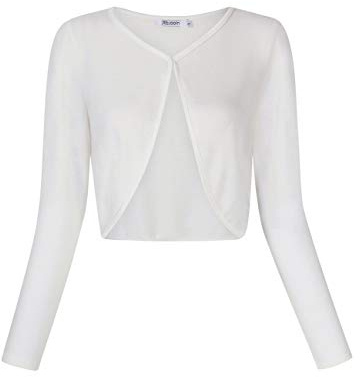 KOJOOIN Mujer Bolero Elegante cárdigan Corto Manga Larga Chaqueta Bolero Chaqueta Casual Chaqueta Tops para Vestido de Novia para Boda