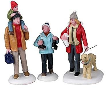LEMAX Set mit 3 Familienfiguren Going Skating für Ihr Weihnachtsdorf