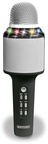 Bontempi | StarSync Karaoke - Microfono Wireless Karaoke con Altoparlante ed Effetti Luminosi per un Karaoke Senza Limiti, 21,5x6,5x6,5 cm